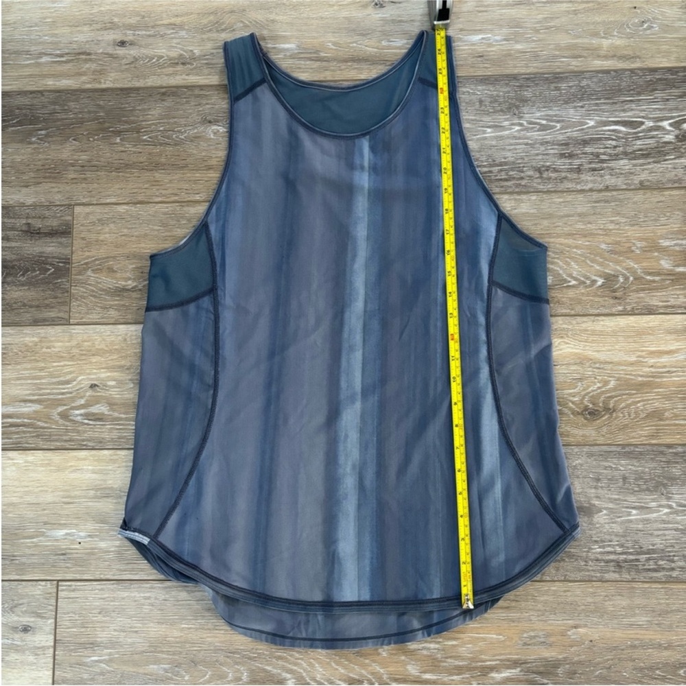 Lululemon Sculpt Tank Brushed Spray Dye White Code Blue Workout Yoga Gym Run